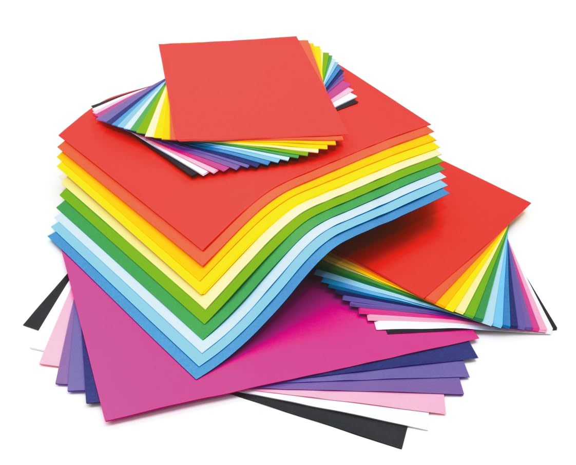Scola Vivid Paper Stack, 375 Sheets, 80 GSM, A3 and A4, 17 Assorted Colours, Crafting, Children Art Activities and Scrapbooking, Ideal for Hobbyists and Professional Crafters, Adults and Kids