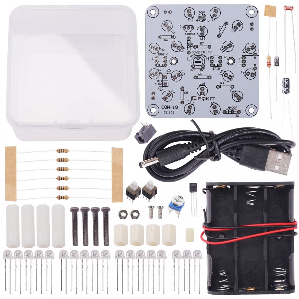 DC 4.5V-5V Digital LED Electronic Photocontrol Lamp DIY Kit,Dual Adjustable Brightness Controller Electronic Soldering