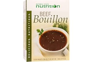 Nutmeg State Nutrition HealthyWise - High Protein Soup, 15g Protein, Low Calorie, Low Fat, Low Carb, Ideal Protein Compatible, 7 Servings Per Box (Beef Bouillon)