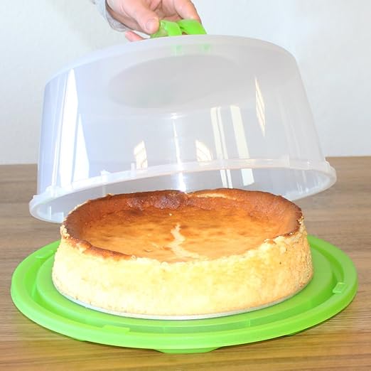 com-four® Recipiente para Pasteles en Color Verde, Pastel Muy ...