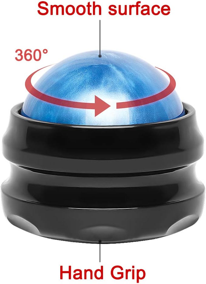 Massage Ball, WOVTE Manual Roller Massager, Self Massage Tool for Sore Muscles, Shoulders, Neck, Back, Foot, Body, Deep Tissue, Trigger Point, Muscle Knots, Yoga and Myofascial Release (Blue): Health & Personal Care