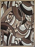 Generations pre8005_8x11 Brand New Contemporary Modern Square and Circles Area Rug, 8' x 10', Brown/Beige