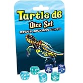 Turtle d6 Dice Set, 6 Pcs, 16mm Six-Sided, Translucent Dice | Tabletop Roleplaying Games, RPG, from Steve Jackson Games