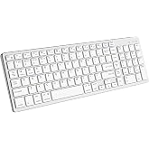 JKSML Ultra Slim Wireless Bluetooth Keyboard Rechargeable (2.4G+BT) | 4-Device Free Switching,Full Size Keyboard,for PC/Laptop/Smart TV/IPad/Phone,12 Multimedia Keys, Black Aluminum
