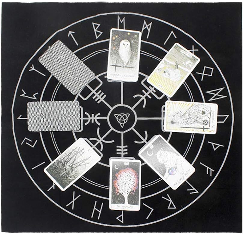 49x49cm Tarot Tablecloth Triple Moon Pentagram Pagan Altar Tarot Cloth Flannel