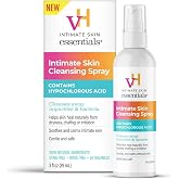 vH Essentials Intimate Cleansing Spray, with Hypochlorous Acid, 3 fl oz | Gentle, pH-Balanced Feminine Cleanser for Odor Control, Freshness &amp; Comfort, Alcohol-Free, Sting-Free