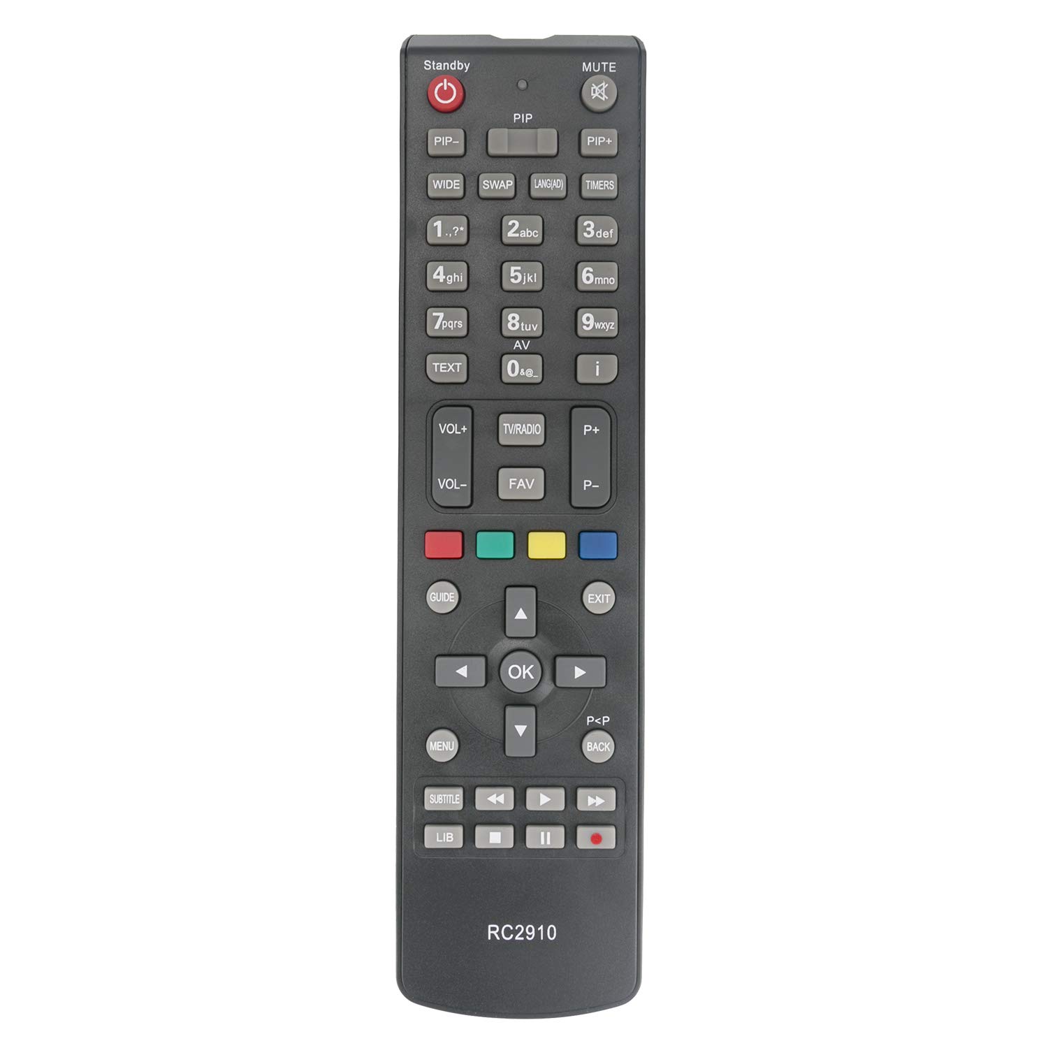 VINABTY RC2910 Replacement Remote Control fit for Bush Logik Freeview Recorder B320HDPVR B320PVR B1TBHDPVR L1HSTB12 B500PVR RS3232 RS3240 7900HD F9000HD RS785CHB TDSC320BU TDSC320-BU VTS700HD