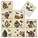The Best Card Company - 10 Boxed Note Cards with Flowers - Blank Assorted Floral Notecards Bulk (4 x 5.12 Inch) - Fluttering Words M6477OCB