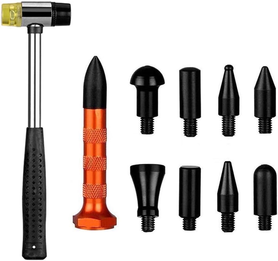 Dymix PDR Tap Down Tool 9pcs Heads Car Rubber Hammer Paintless Dent Removal Tools PDR