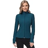 Dolcevida Women's Lightweight Soft Fleece Athletic Running Track Jackets Slim Fit Workout Jacket with Thumb Holes