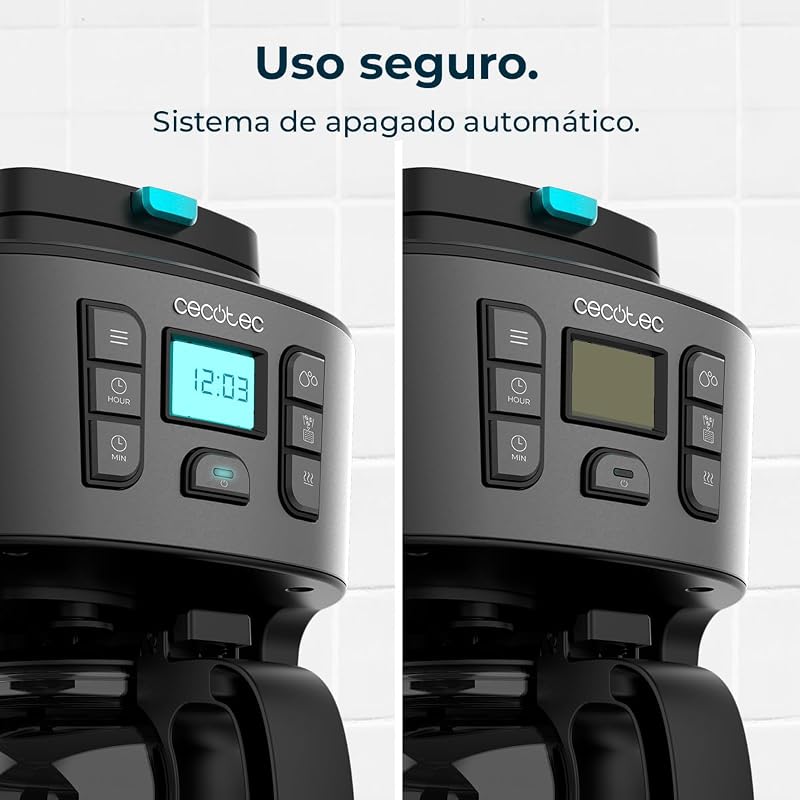 Cafeteras de Goteo Coffee 66 Grind & Drop. 1086 W, Molinillo de Cuchillas, Hasta 12 Tazas, Tecnología Extremearoma, Cafetera de Goteo Digital, En Acero Inoxidable, Apagado Automático