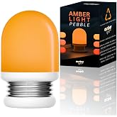 Amber Light + Pebble - Rechargeable Sleep Lamp, Blue Light Free Night Lamp for Bedtime Reading, 1000mAh Battery, Melatonin-Friendly Ambient Glow, 3.5 Inch (Amber)