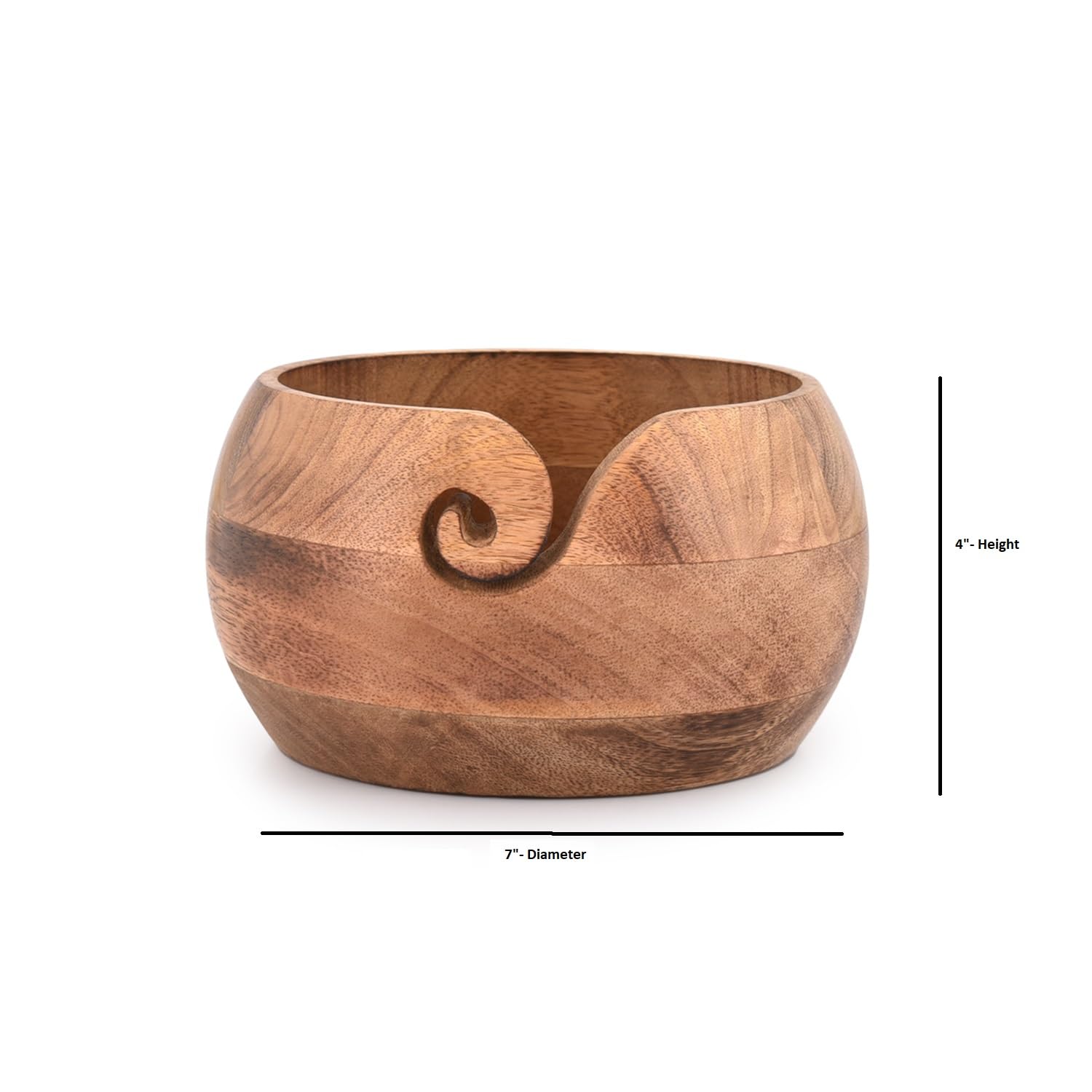 NIRMAN Wooden Yarn Bowl Portable Knitting Yarn Bowl Christmas Gifts for Women Knitting Crochet Knit Picker Yarn Bowl (7