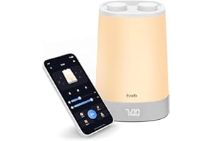 Evaife Baby Sound Machine, Nursery Night Light for Kids, Alarm Clock, White Noise Machine for Sleeping, Baby Shusher, OK to Wake Clock for Toddlers, APP Control, Fan Rain Wave, Sleep Trainer