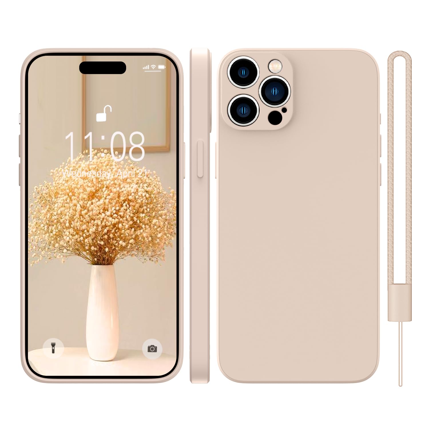 KPPIT iPhone 15 Pro Max Silicone Case 6.7-Inch,Shockproof Cover with Microfiber Lining,Silky-Soft Touch Full-Body Protective Phone Case(Khaki) — image 1