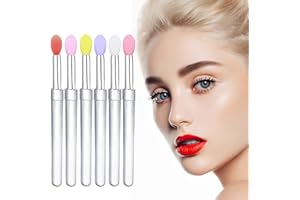 ELESDA Lip Brush, 6PCS Silicone Lip Applicator Reusable Lip Mask Applicator, Silicone Retractable Lip Gloss Balm Applicator Eyeshadow Lip Scrub Brush Lip Applicators Disposable