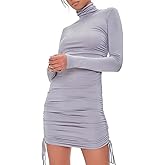 Forever 21 Womens Ruched Drawstring Mini Dress