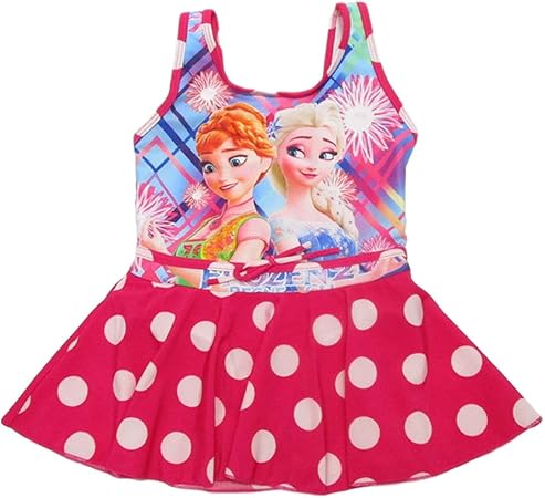 Amazon Co Jp 水着 女の子 ワンピース 90 95 100 110 1 130 アナと雪の女王 130 レッド おもちゃ