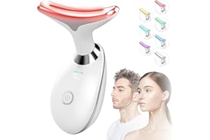 WAKI HOME Red-Light-Therapy-for-Face and Neck, Red Light Therapy Wand, 7 Color Led Face Neck Massager for Skin Care, White (Rainbow)