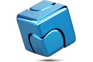 ANZMTOSN Fidgets Cube Spinner for Kid Adult,Infinity Cube Gear Transformable Spinning Top Metallic Toys for Anti-Anxiety Stress Relief Autism ADHD, Deformable 2-in-1 Fidget Block Focus Toy Gift Prize Blue