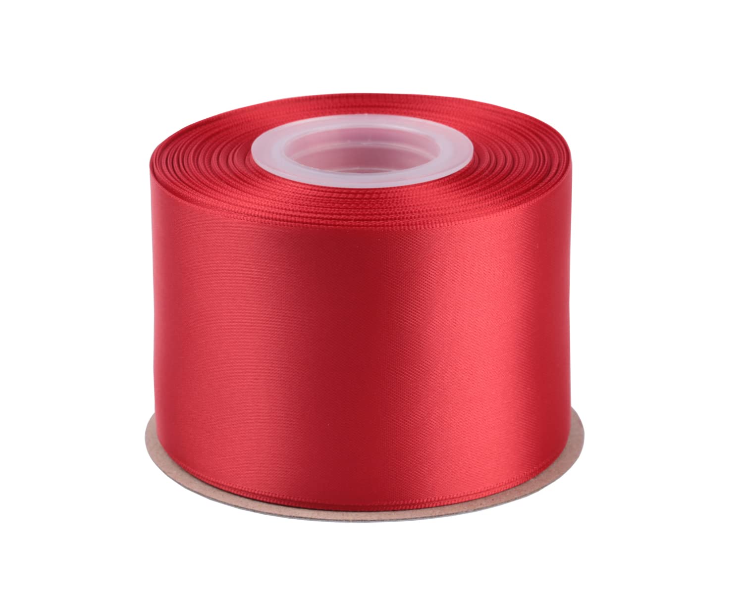 Fondersy 63mm X 22M Double Faced Satin Ribbon Red Polyester Ribbon for Gift Wrapping Wedding Decoration Floral Arrangement Crafts