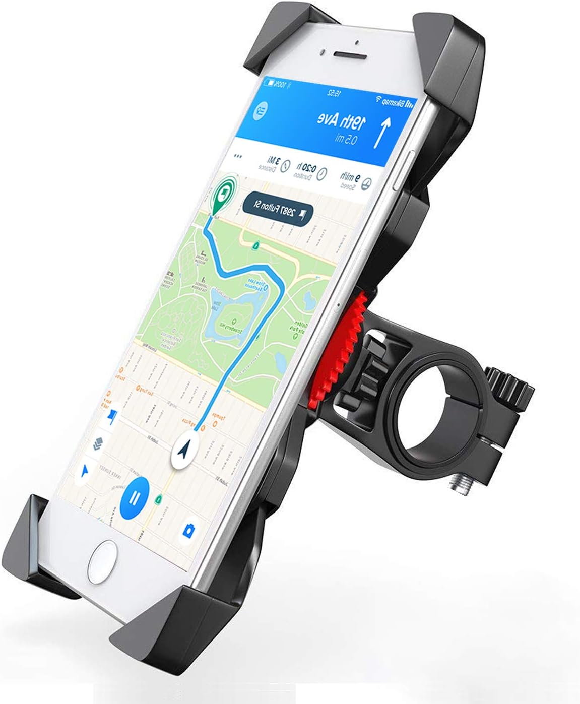 Bike holder, Dreamore universal bike cell phone holder pinching at the four corners with 360 degree rotatable For 3.5-6.5 inch smartphone GPS Other devices(+1 piece Frog light )