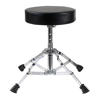 XDrum Schlagzeughocker Junior (Höhenverstellbar 32-38cm, Vierbeinig mit Gummifüßen, zusammenlegbar, Ideal für Kinder)
