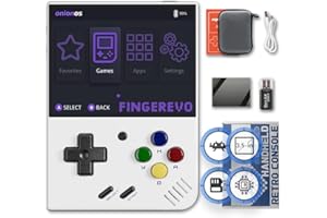FINGEREVO Miyoo Mini Plus OnionOS Handheld Game Console 3.5-inch 640*480 Screen 3000mAh Miyoo-mini+ with Portable Case White