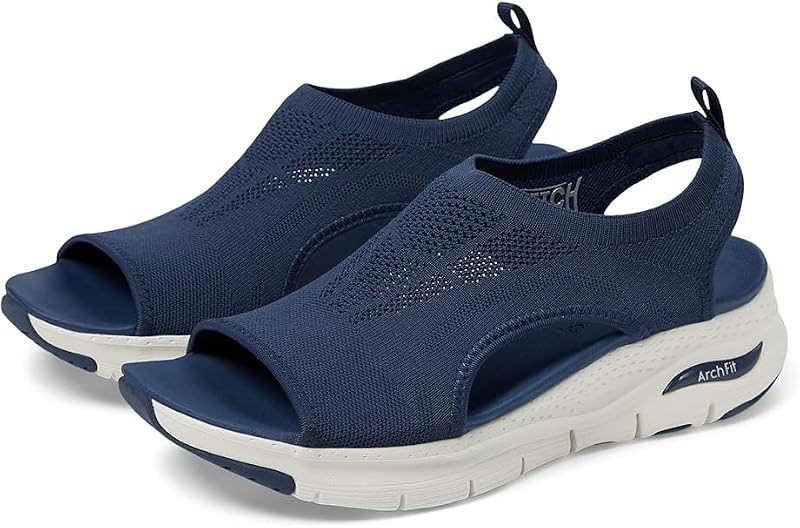 Arch Fit City Catch Damen Sandalen, Navy Knit, 40 EU