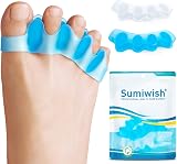 Sumiwish Toe Separators & Spacers 4 Pairs Blue Clear Silicone