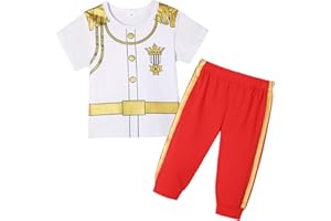 Pezhiqun Toddler Kids Boys Royal Prince Charming Uniforms Baby Police Astronaut Outfit Halloween Prison Cosplay Costume