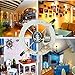 Rosenice Wooden Ship Wheel Nautical Boat Ship Wheel Wall Decor Dark Blue