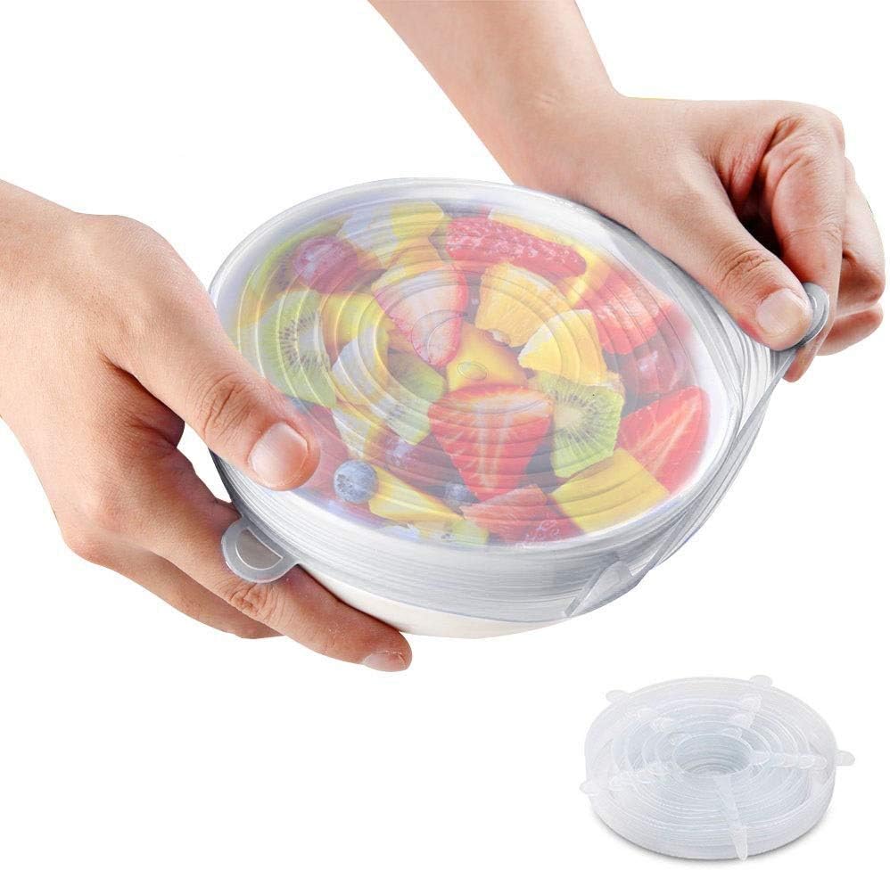 Silicone Stretch Lids, 6 Pack BPA Free Silicone Can Lids