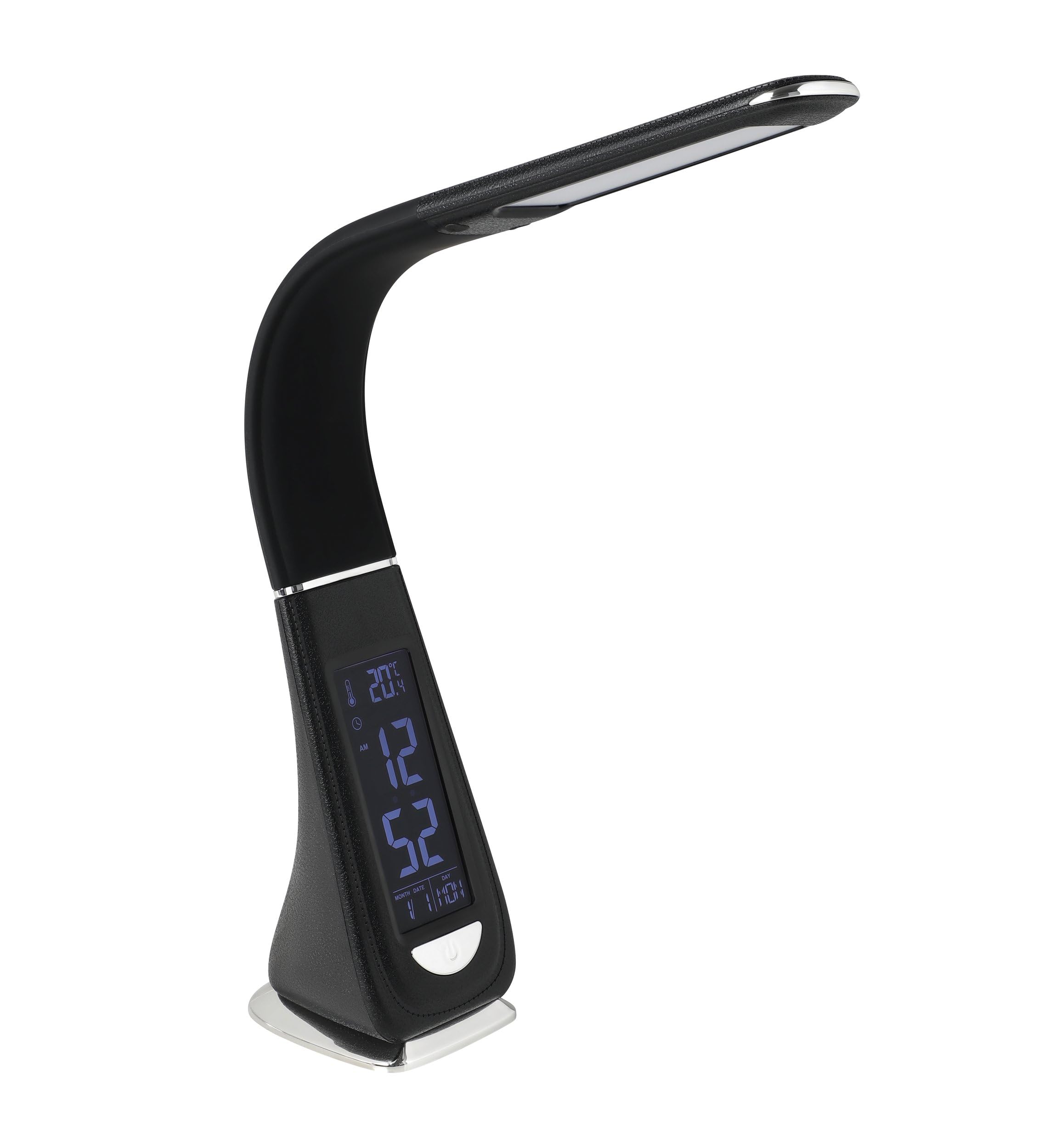 Eglo LED Table lamp Cognoli, Table Light Fixture with Touch, Neutral White, dimmable, info Display, Alarm Clock, Desk lamp Made of Plastic, Office lamp in Black