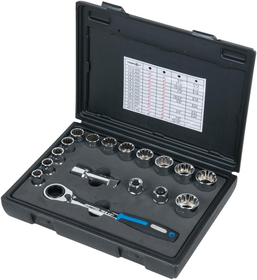 KS Tools 916.405 Triple+ Go-Through Socket Set (17 Pieces), Clear, Variety pack - Image 4