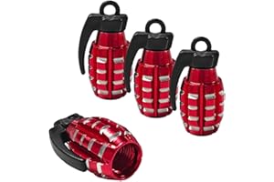 LSKASELUE 4 PCS Valve Stem Caps, Aluminum Heavy-Duty Car Wheel Valve Covers Corrosion Resistant Cap, Universal Air-Proof Tire