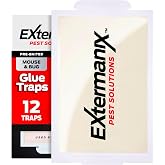 Extermanix Glue Traps for Mice &amp; Bugs &ndash; Safe Around Children &amp; Pets &ndash; Strong Adhesive Glue for Bugs, Insects &amp; Cockroaches &ndash; Easy to Use &amp; Clean &ndash; Sticky Glue Traps for Indoor Use (12 Pack)