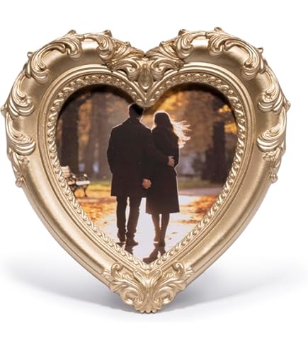 Amazon.com: Isaac Jacobs 5x5 Gold Heart Shaped Rose Border Resin