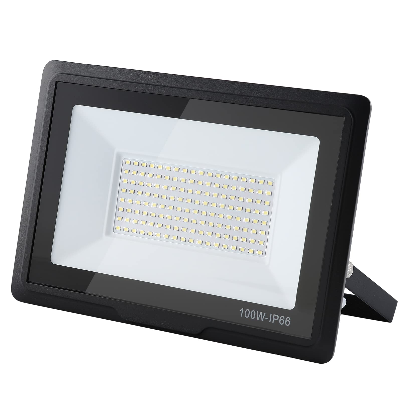 treoir LED Floodlight 100W, 10000LM Super Bright Flood Lights Outdoor, IP66 Waterproof 6000-6500K Cold White LED Spotlight Security Lights for Garden, Garage, Warehouse, Backyard, Playground (100W)