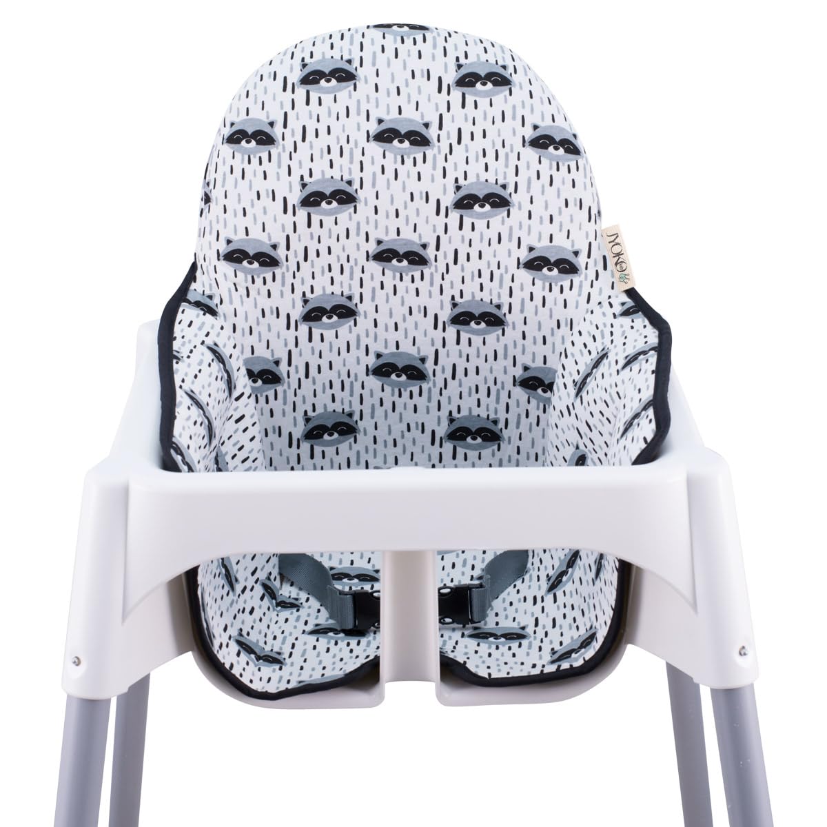 JYOKO Kids Mat Compatible with IKEA Antilop Highchair, 100% Cotton (Raccoon)