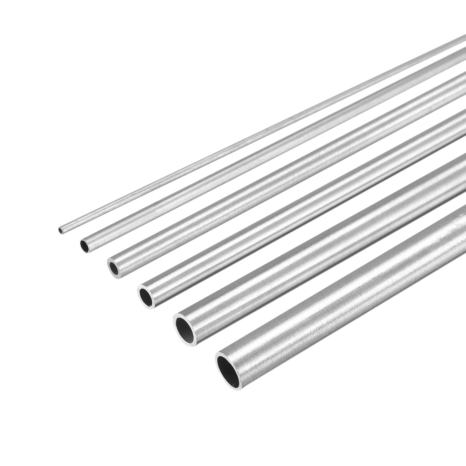 Photo 1 of uxcell 304 Stainless Steel Tube, 1mm 2mm 3mm 4mm 5mm 6mm OD 0.15mm/0.6mm Wall Thickness 300mm Length, Pack of 6