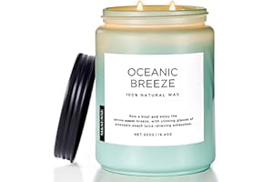 M&SENSE Candle Oceanic Breeze Scented, 19.4oz 110 Hour Long Lasting 2 Wick Pineapple & Mango Scent Natural Soy Candles for Home Scented for Stress Relief & Women/Men