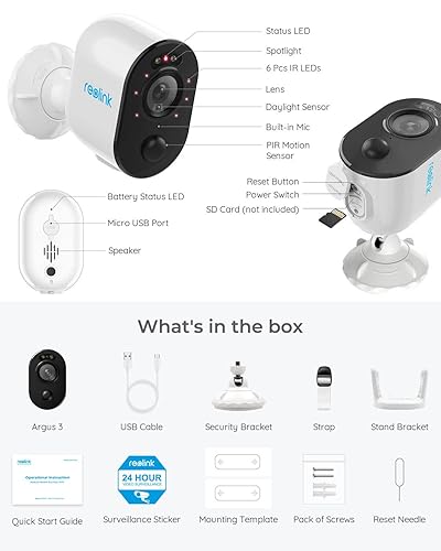 REOLINK Argus Spotlight Security Camera Wireless Outdoor Wire