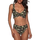 KIKICHUA Bikini Set for Women Two Piece Swimsuit Print Sexy High Waisted Swimwear V Neck Cheeky Bathing Suit