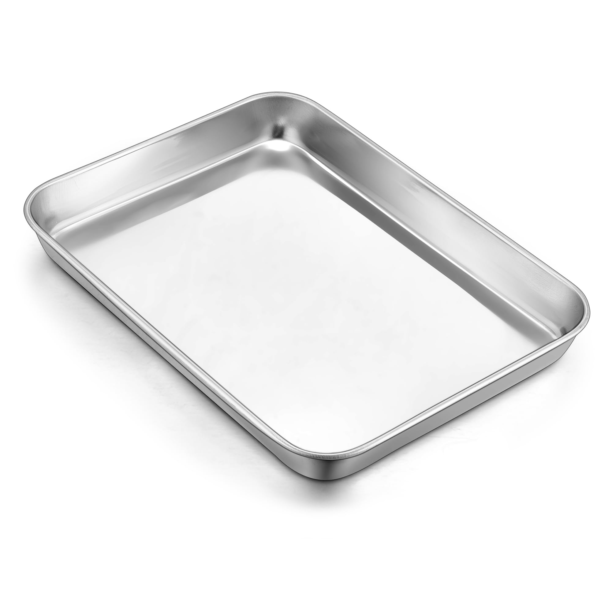 Herogo Baking Tray, Stainless Steel Baking Sheet Pans, Rectangle Oven Trays Set for Cooking Roasting, Healthy & Non-Toxic, Mirror Polished, Dishwasher Safe, 23.7x17.9x2.5 cm