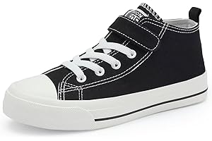 DSWED Toddler Little Kid Sneakers Boys and Girls Canvas Shoes High Top Casual Lightweight Classic Adjustable Strap Sneakers