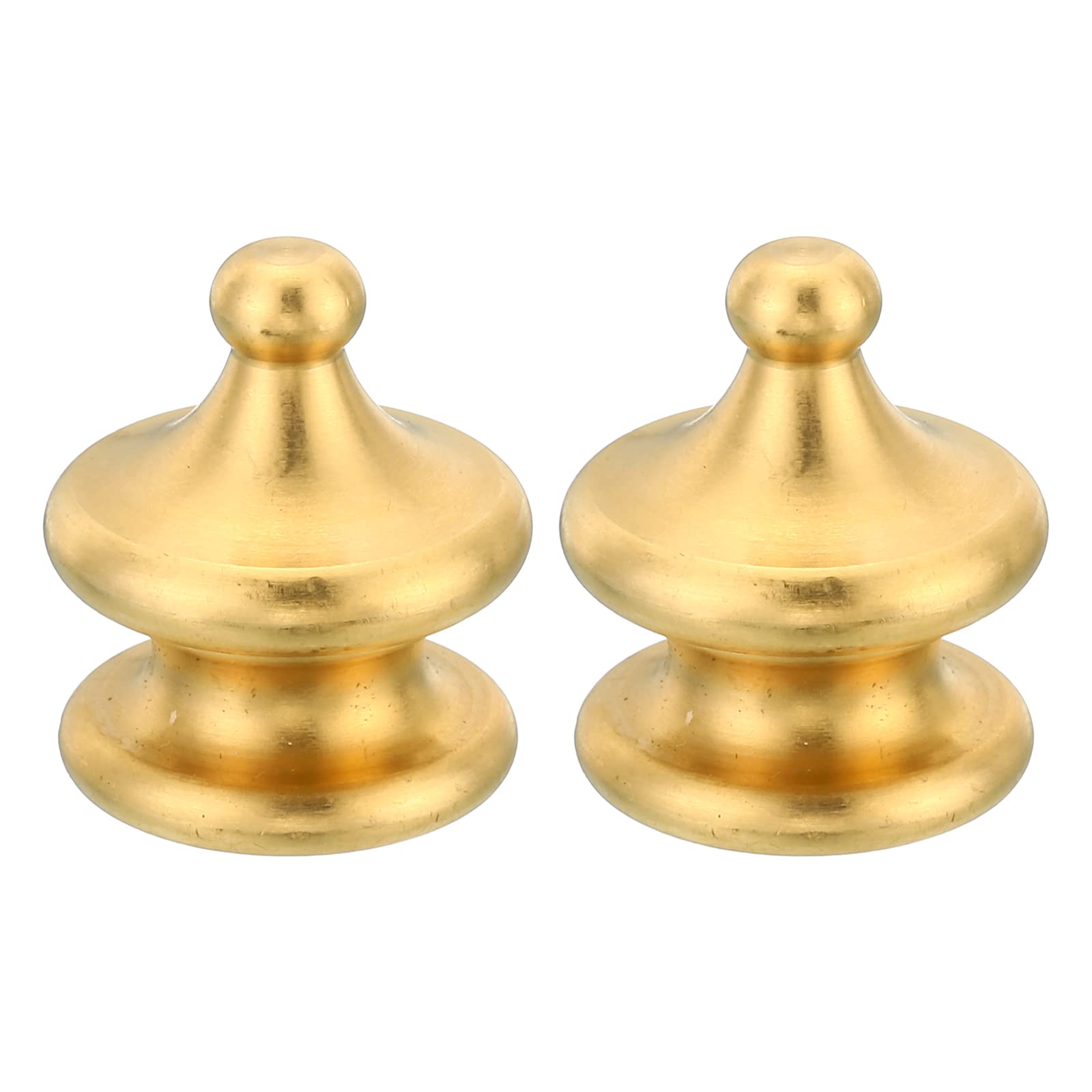 PATIKIL M10 Thread Lamp Finial Cap Knob, 2 Pack Brass Lamp Shade Harp Top Screw Caps Decoration Light Fixture for Table Lamps Floor Lamps 21.5x25mm