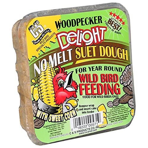 C&S Woodpecker Delight No Melt Suet Dough 11.75 Ounces, 12 Pack
