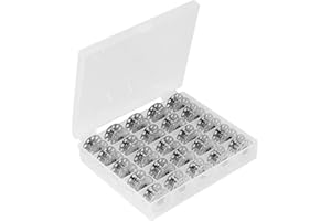 25 Pieces Sewing Machine Iron Bobbins, BetterJonny Metal Sewing Machine Bobbins with Storage Case Box for Brother Singer Baby
