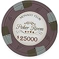 Claysmith Gaming Pack of 50 Monaco Club Poker Chips, Heavyweight 13.5-gram Clay Composite